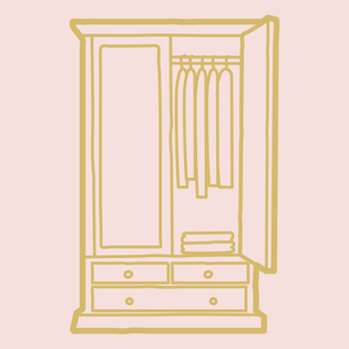  an image of an illustrated wardrobe for the lets edit your wardrobe blog by inlarkin