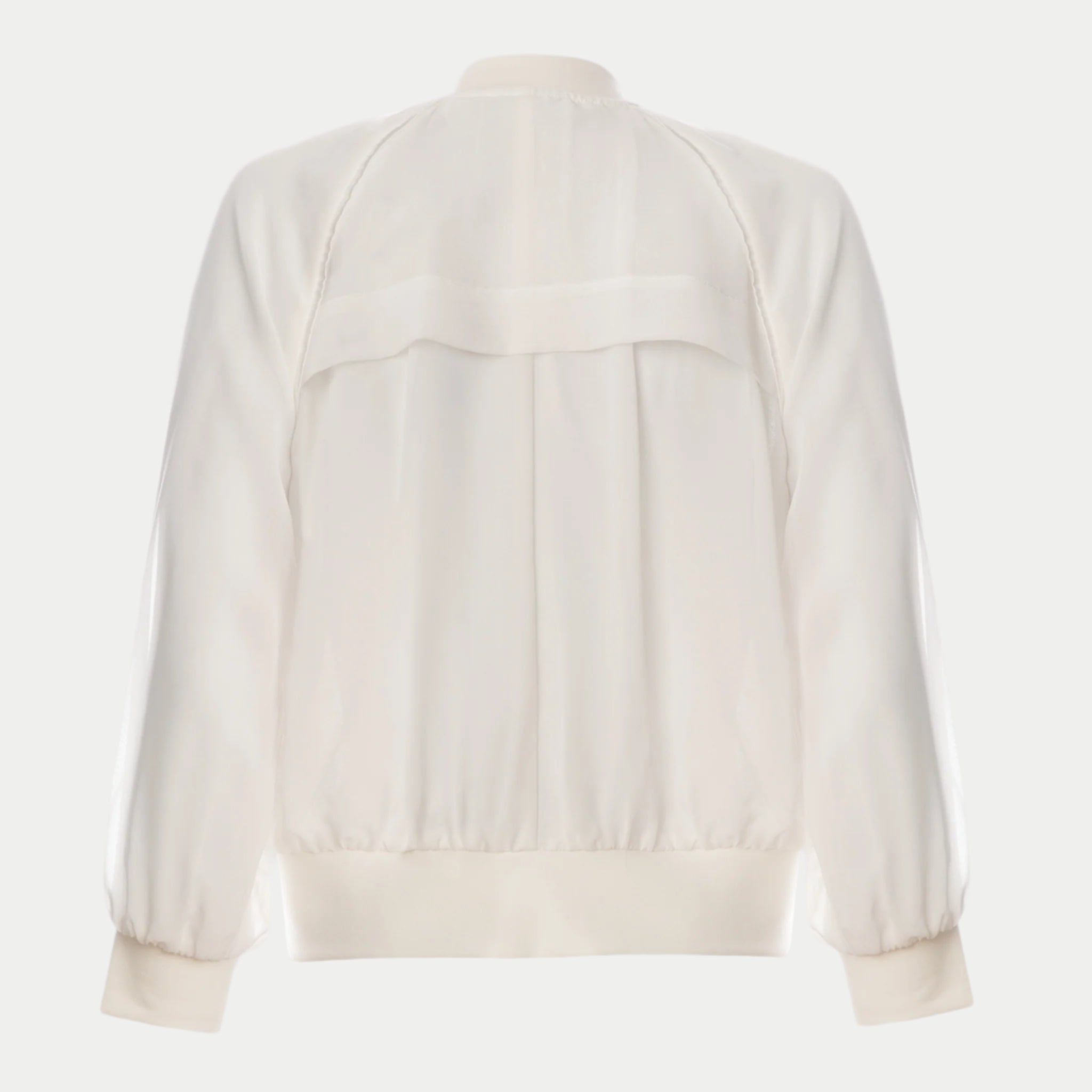 beauty bomber in white by inlarkin back view showing the piping and back vent details