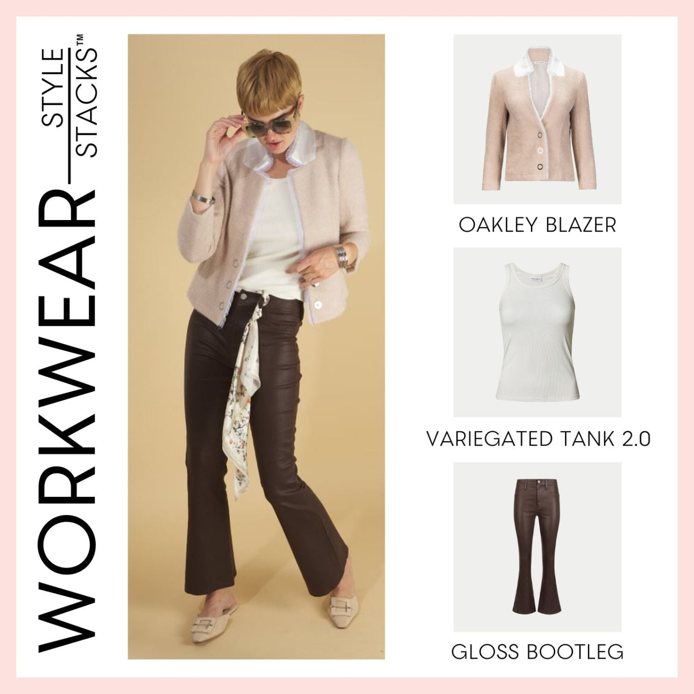 the style stacks workwear by inlarkin featuring the oakley blazer, variegated tank 2.0 and gloss bootleg