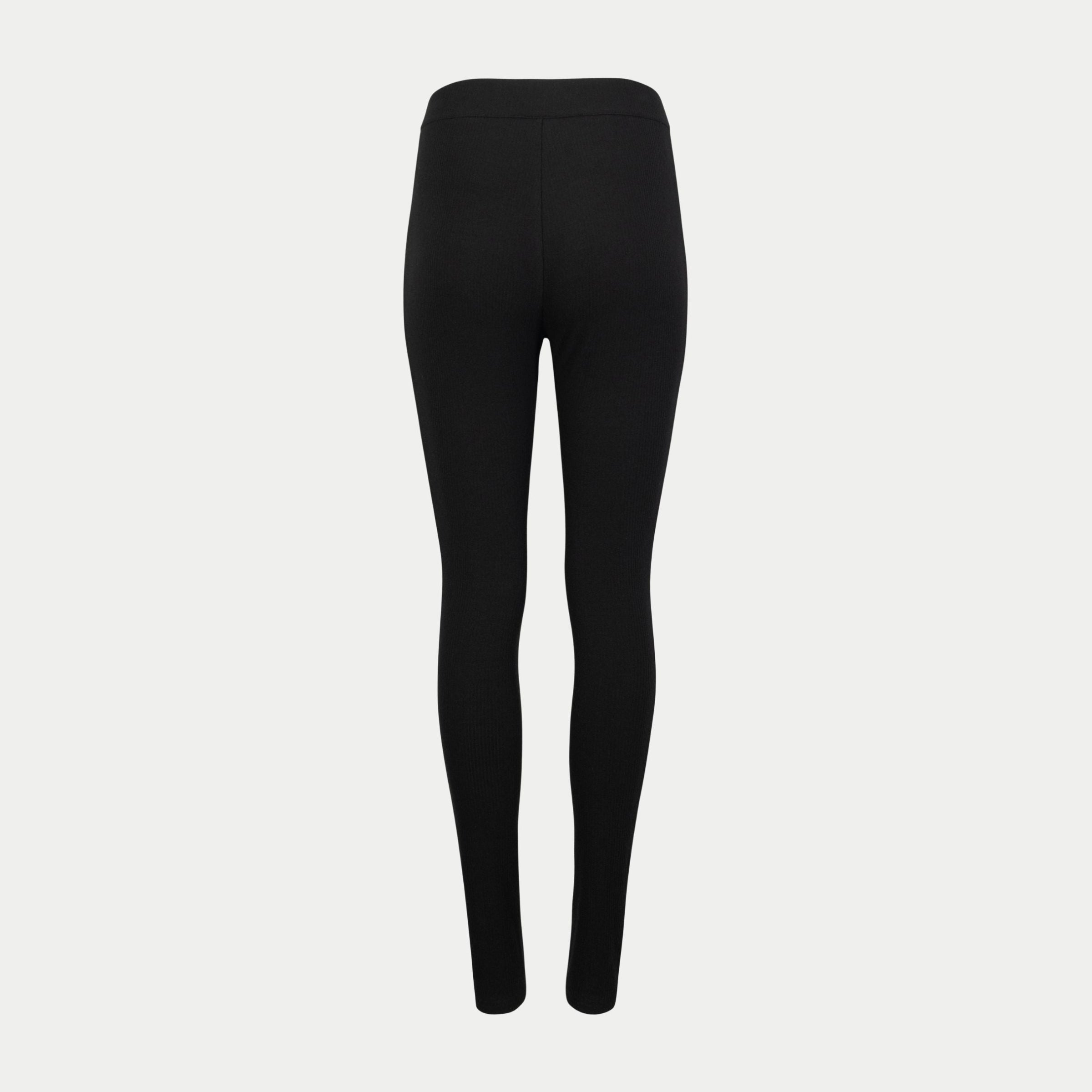 the zippie legging by inlarkin in black back view with premium pointelle fabric and versatility for gym wear to glam wear