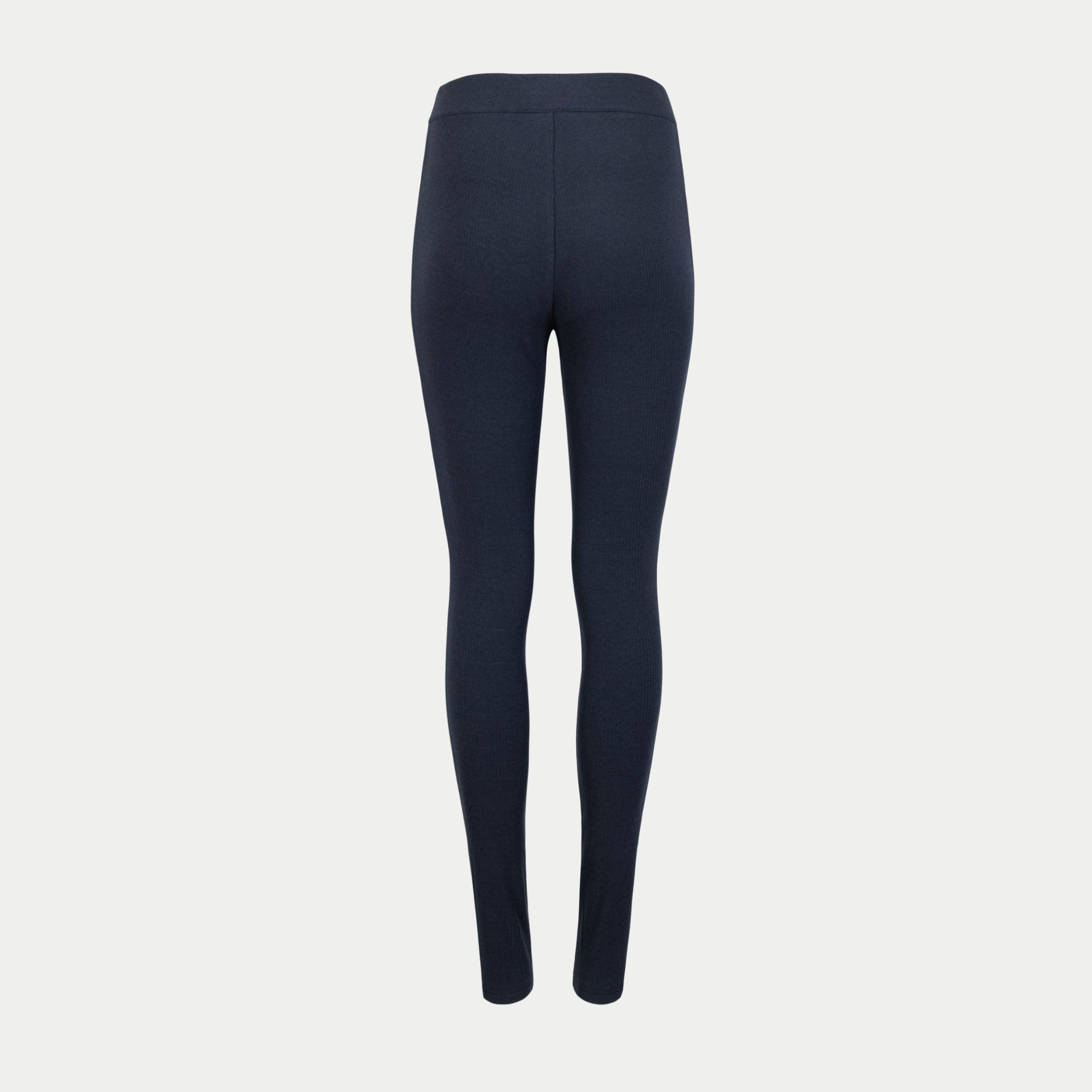 the zippie legging by inlarkin in navy back view with premium pointelle fabric and versatility for gym wear to glam wear