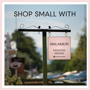  image of the exterior of the fashion house los olivos by inlarkin asking consumers to shop small with inlarkin