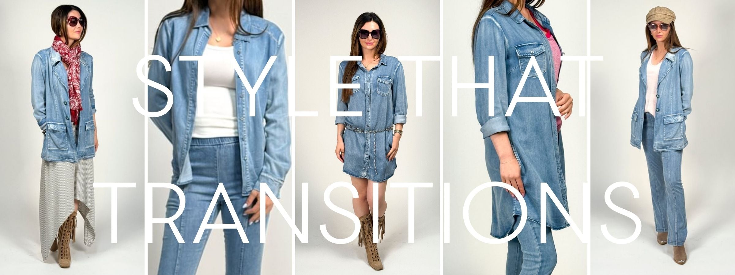 style that transitions from desk to dinner by inlarkin featuring the spring denim collection