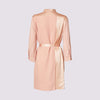 a back view of the aliferous shirt dress in coral by inlarkin showing the length 
