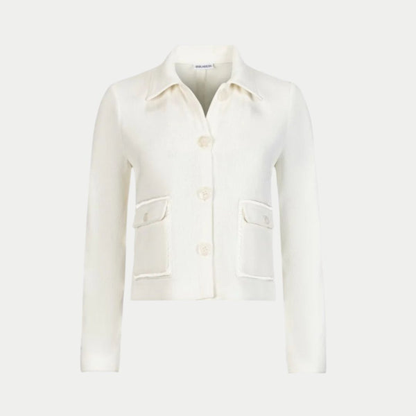 【I AM MARI】Grouit Collar Crop Jacket MK168 The Only One Crystal Embellished Fringe Crop Jacket