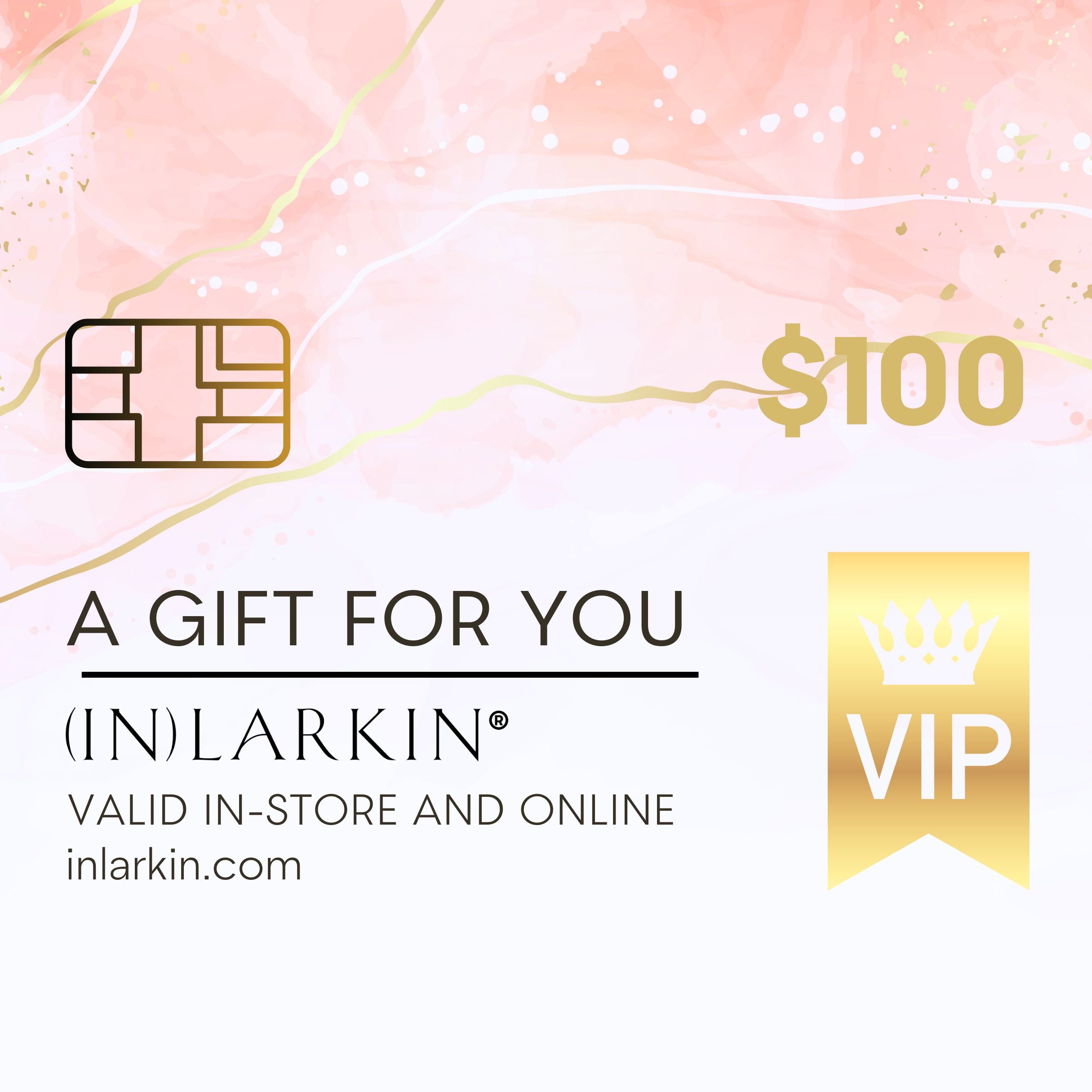 image of inlarkin gift card with the denomination of $100