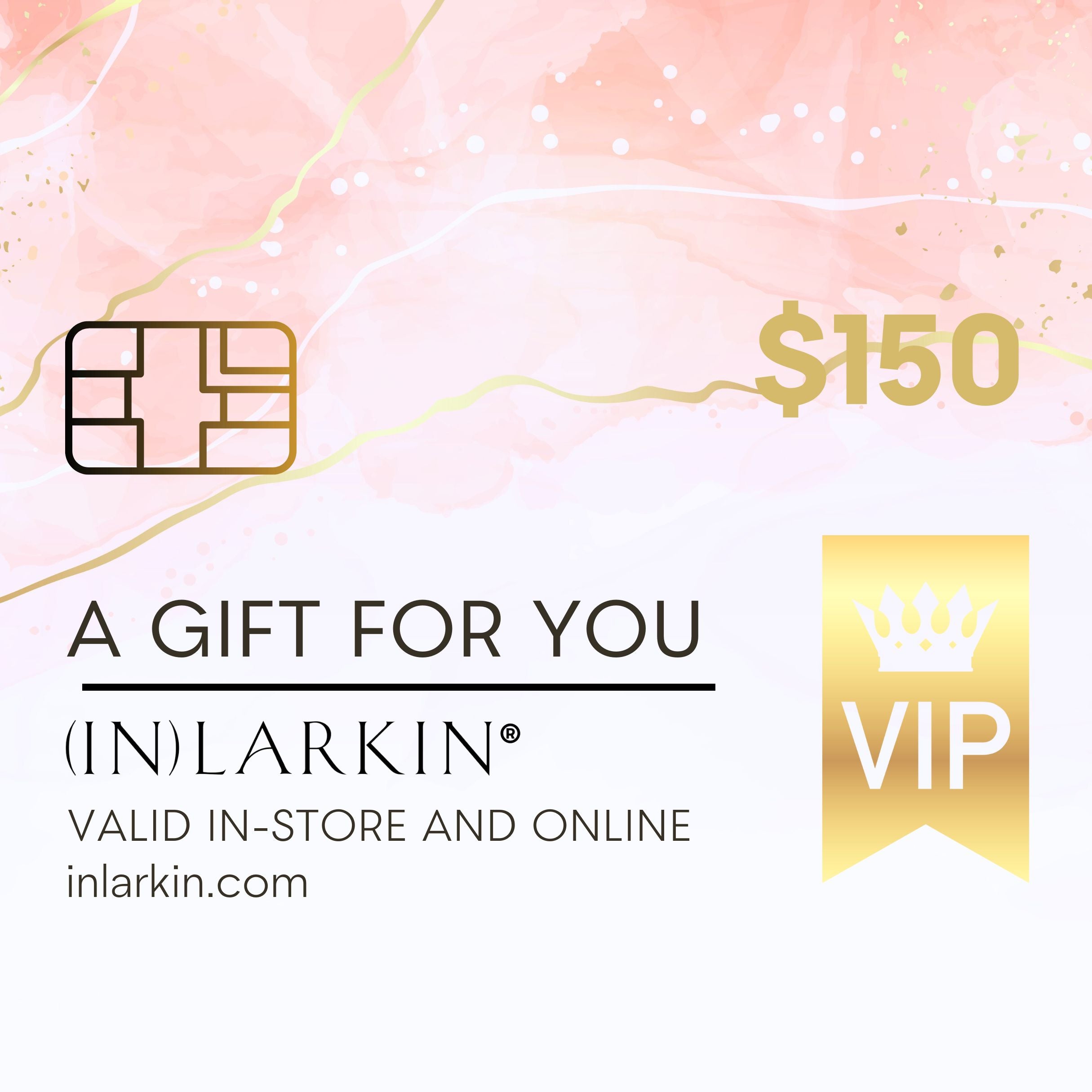 image of inlarkin gift card with the denomination of $150