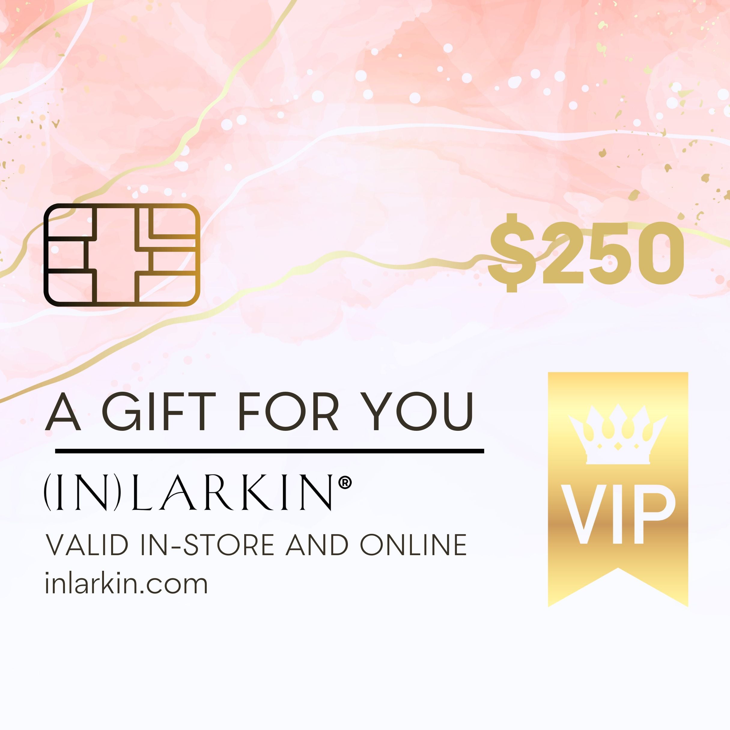 image of inlarkin gift card with the denomination of $250