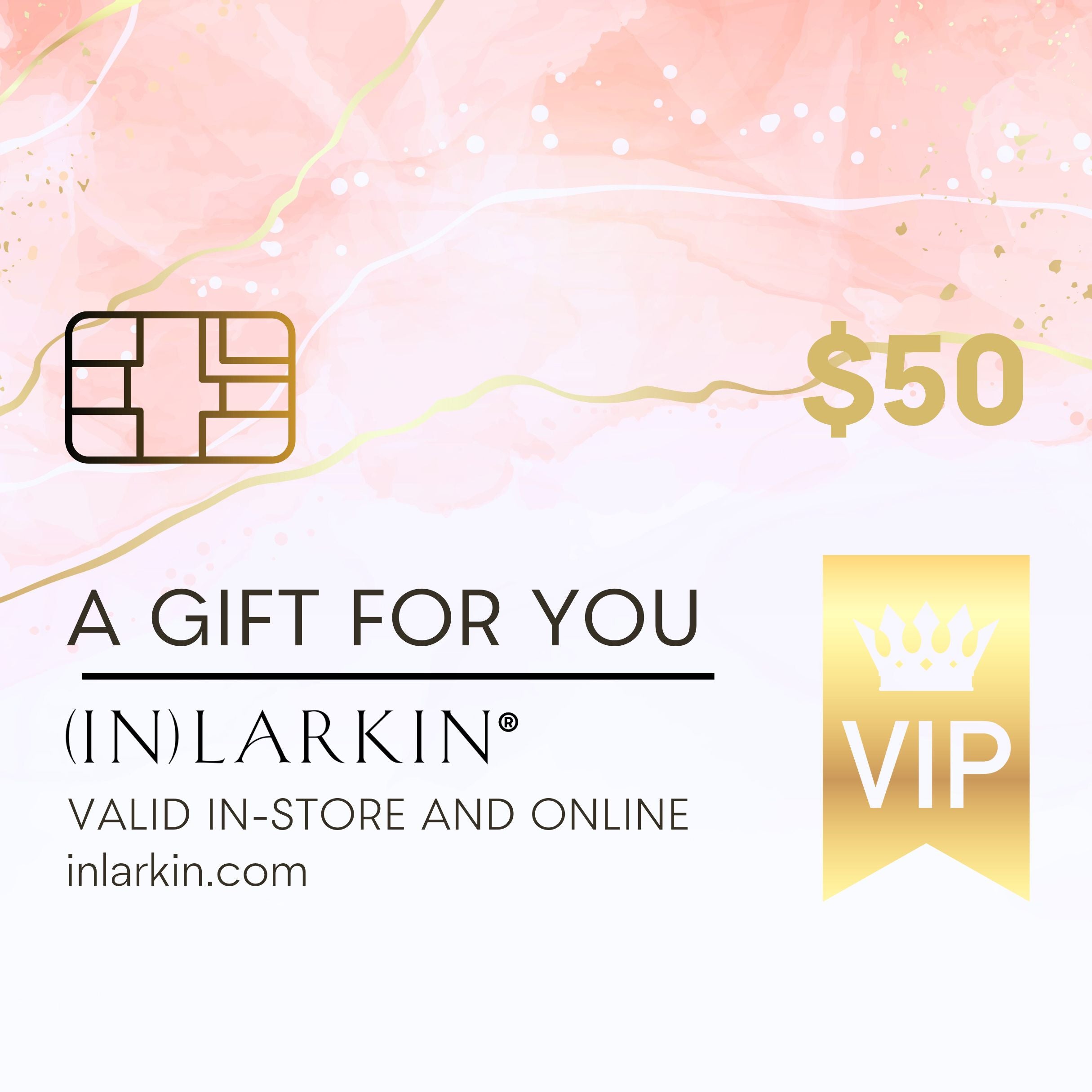 image of inlarkin gift card with the denomination of $50