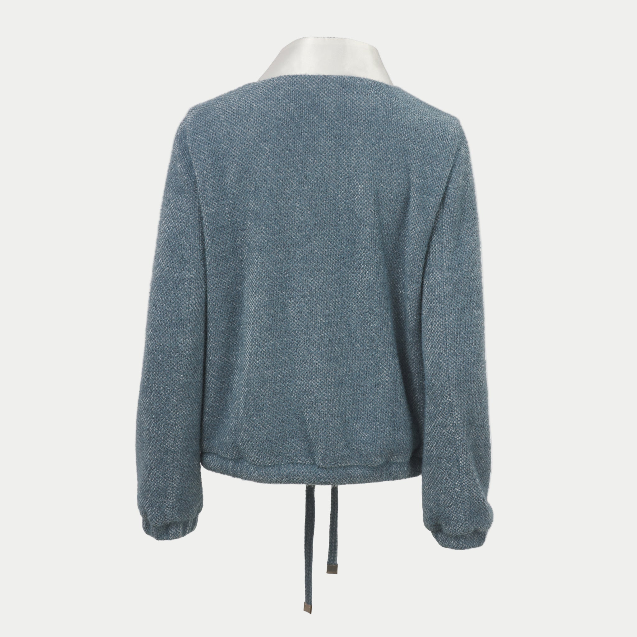 the larkin jacket in laguna by inlarkin back view on an off-white background