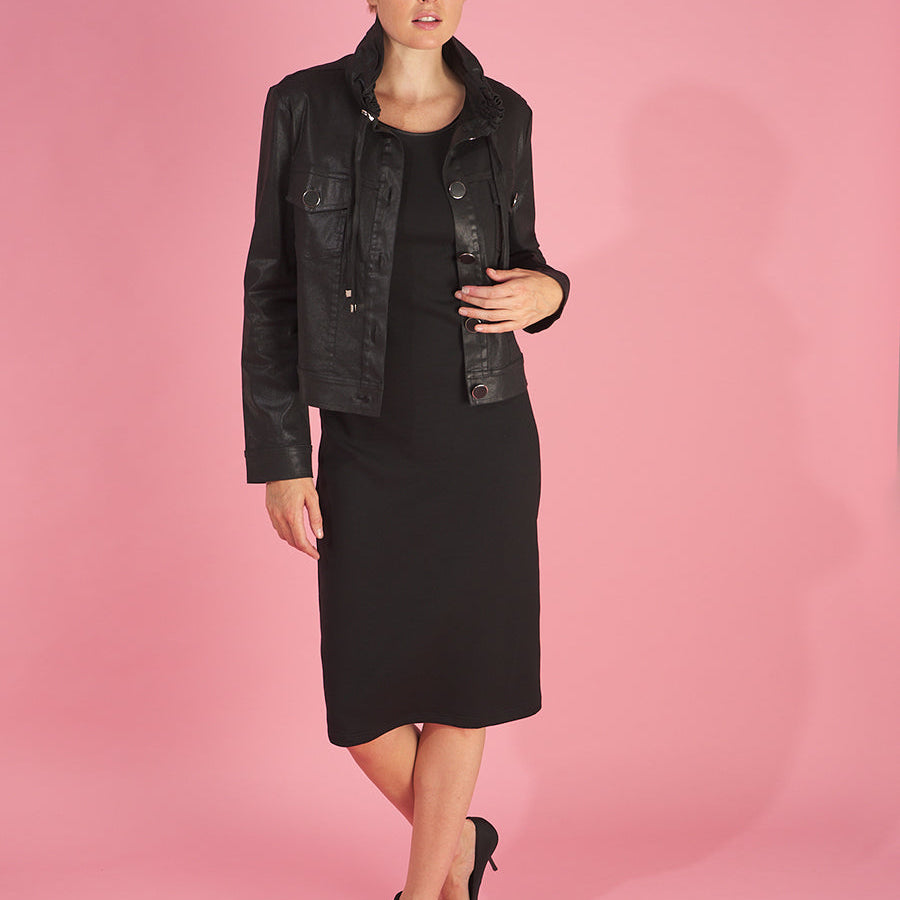 Mariposa Dress Womens Body-Con Dress | (IN)LARKIN L / Black with White Strap Mariposa Dress Womens Body-Con Dress | (IN)LARKIN L / Black with White Strap