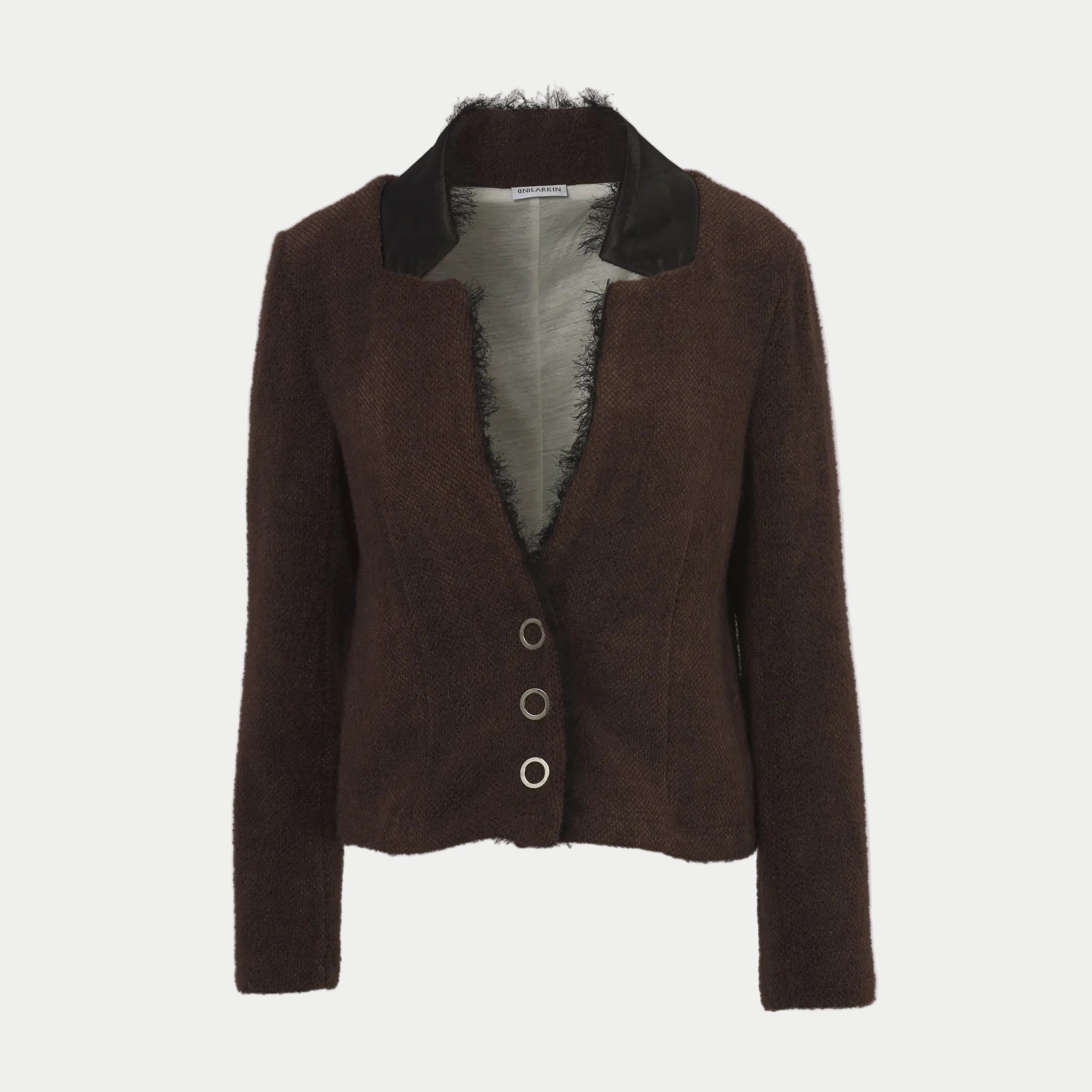 oakley blazer in chocolate by inlarkin on an off white background