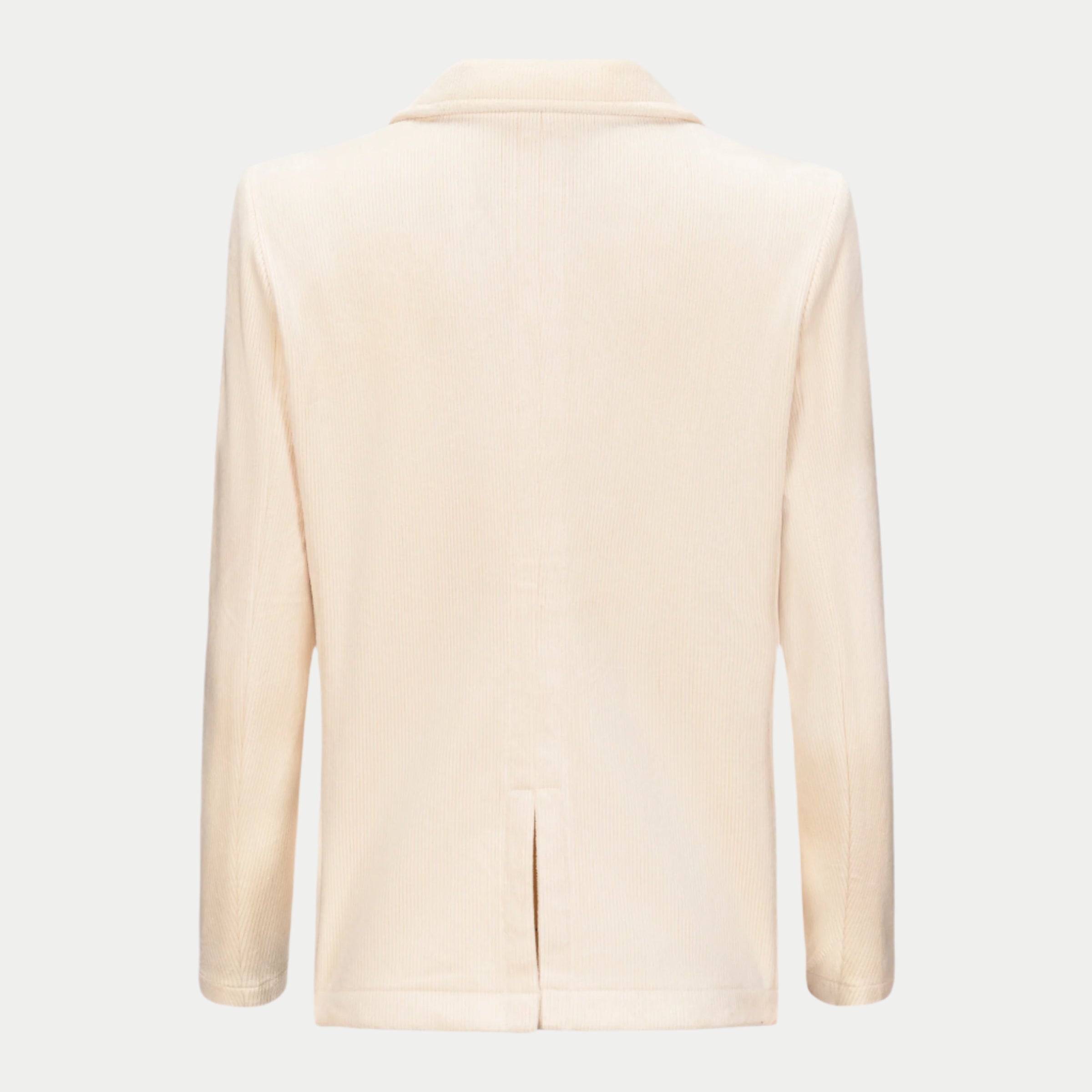 Pearl Jacket by inlarkin in ivory with vent detail, back view