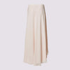The shay skirt in pink by inlarkin featuring a double layer asymmetrical silo hem