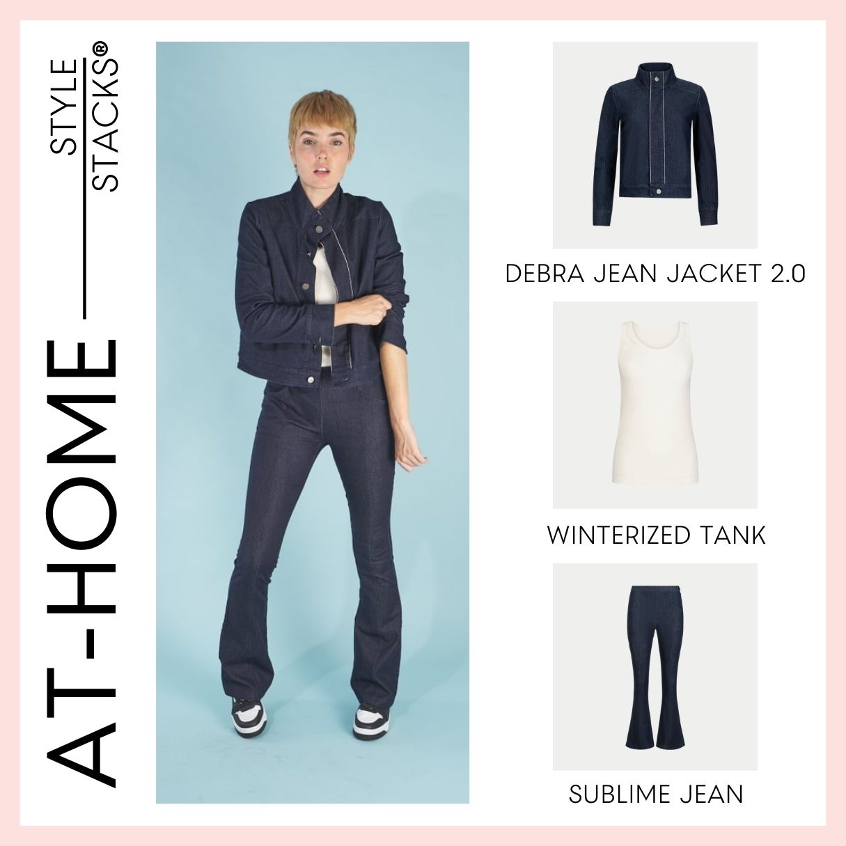 the style stacks at home by inlarkin featuring the debra jean jacket 2.0, winterized tank and sublime jean