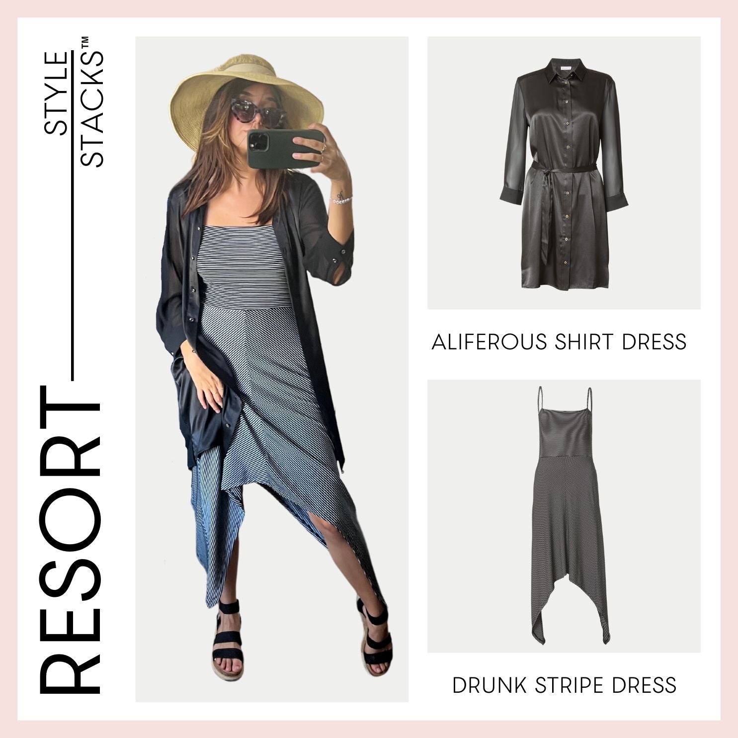 The style stacks resort by inlarkin image featuring the aliferous shirt dress and drunk stripe dress