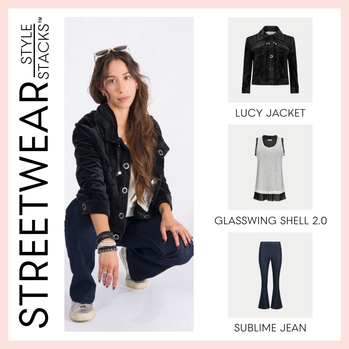 the style stacks by inlarkin featuring the lucy jacket, glasswing shell 2.0 and sublime jaen