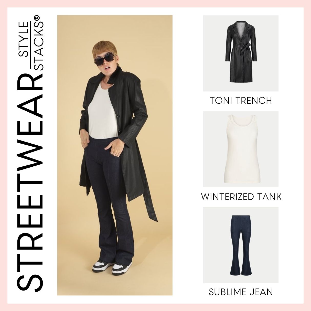 the style stacks streetwear by inlarkin featuring the toni trench, winterized tank and sublime jean