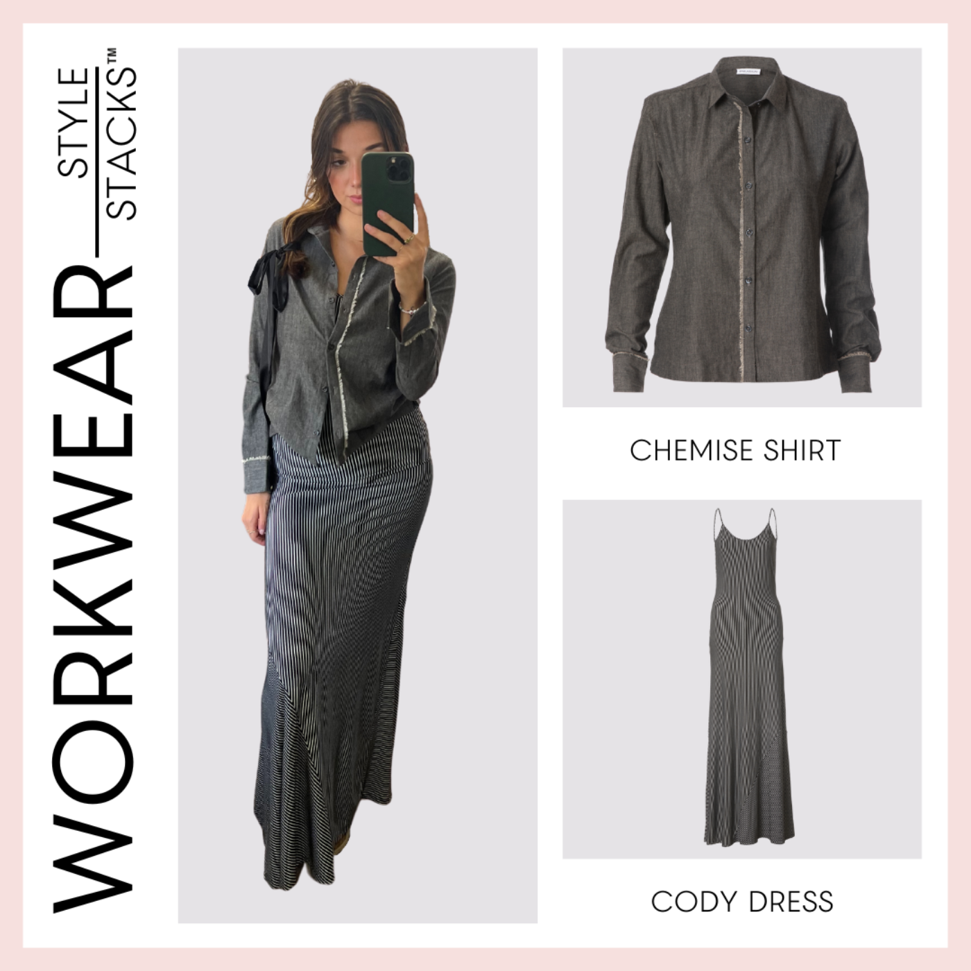 The style stacks workwear by inlarkin image featuring the chemise shirt and cody dress