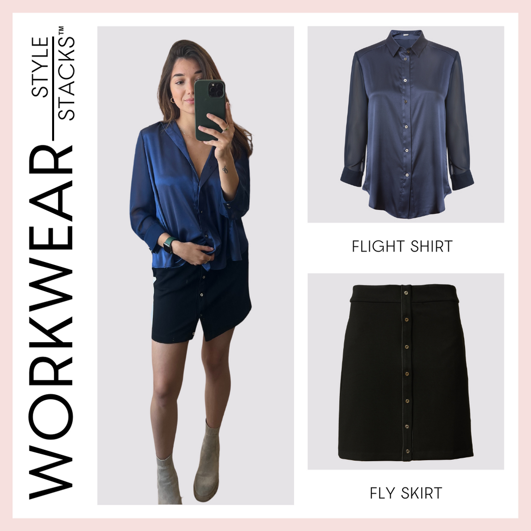  The style stacks workwear by inlarkin image featuring the flight shirt and fly skirt