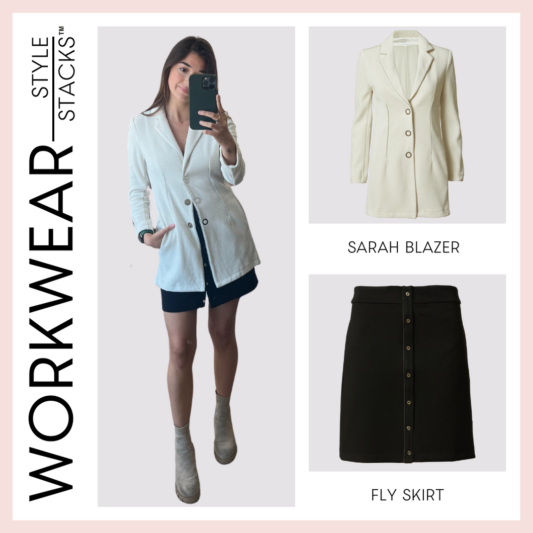  The style stacks workwear by inlarkin image featuring the sarah blazer and fly skirt