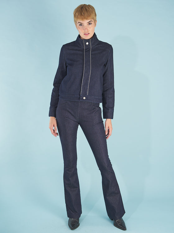 the sublime jean by inlarkin front view featuring the front leg seams and front pockets