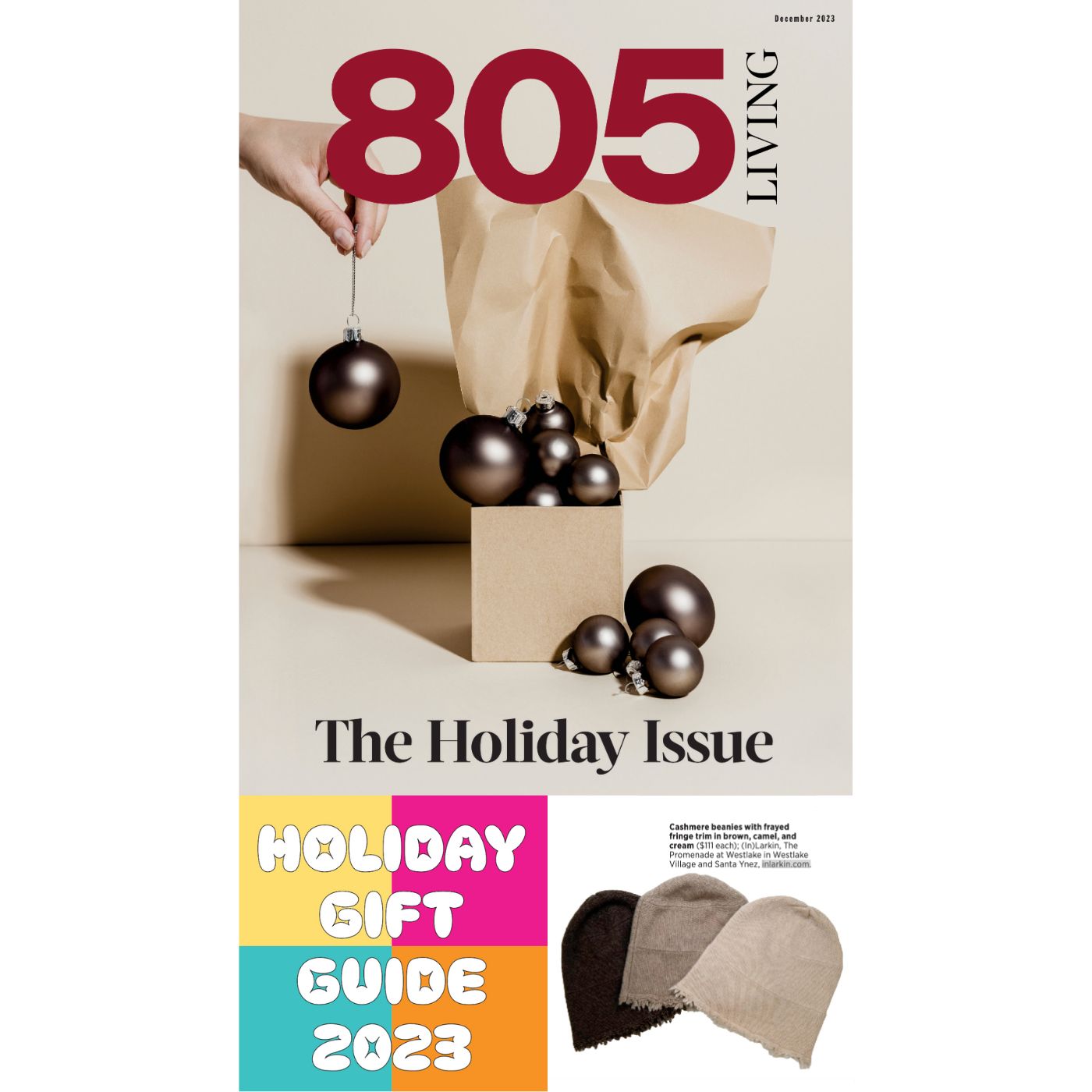 805 living magazine 2023 gift guide featuring inlarkin