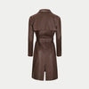 the toni trench coat in chocolate back view showing the back vent and belted back by inlarkin