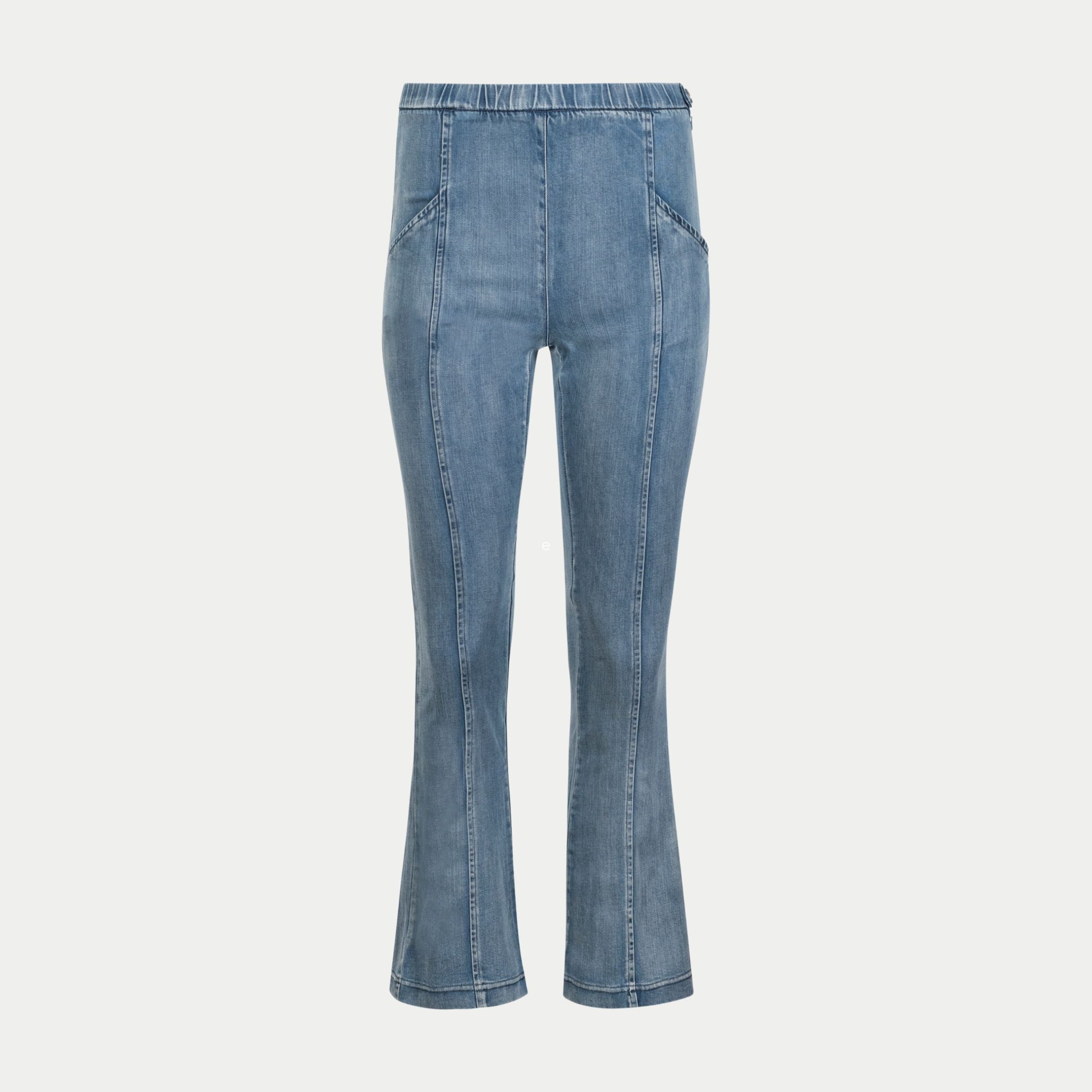 the water jean by inlarkin front view featuring japanese denim with front seam details and slim fit