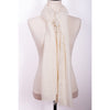 drop stitch scarf in cream by inlarkin made from 100% wool with delicate stitching details and fringed sides