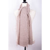 french fringe wrap in taupe by inlarkin made with 100% wool with fine fringe along the sides